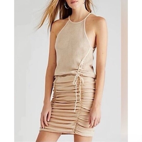 NWT Free People Katya Mini Dress Tan Size XS - Picture 10 of 10